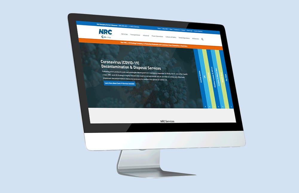 webdesign for NRC mockup in Mac screen