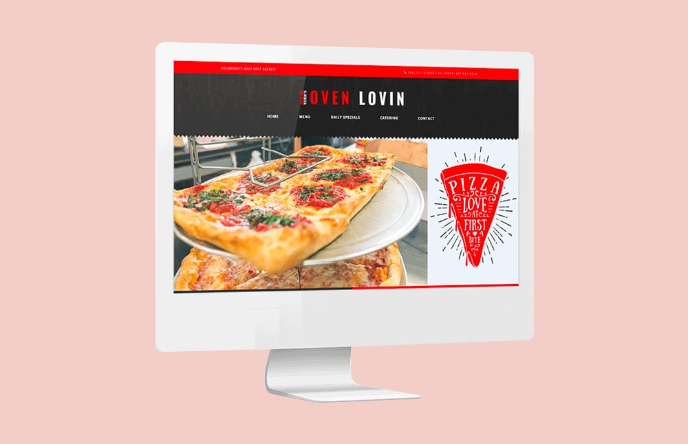 example of home page design for pizza place