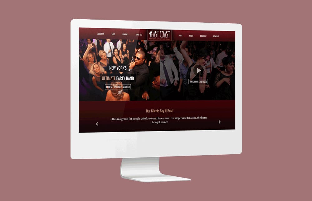 Featured image of the web design for east coast band